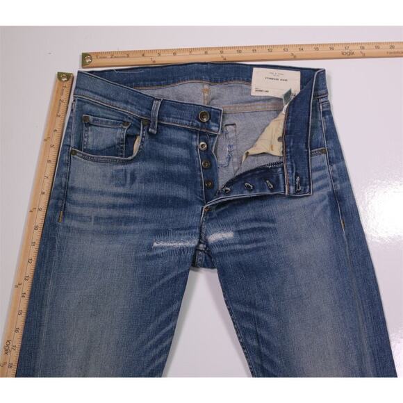 rag & bone Fit 1 Skinny Leg Standard Issue Destroyed Distressed Jeans 32x34 - Picture 5 of 7